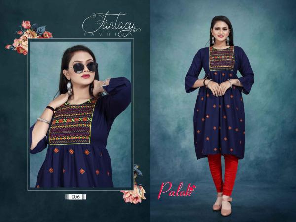 Aagya Palak 2 Rayon Fancy Embroidery Kurti